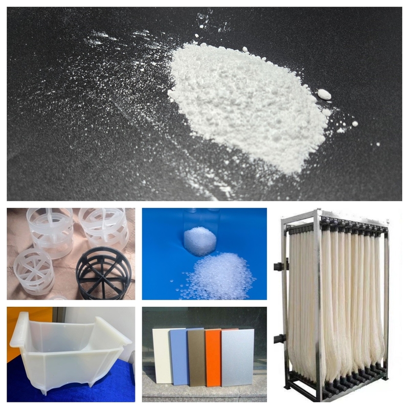 7.0-8.0 Costante dielettrico pellets PVDF bianchi resistenti ai raggi UV per parti stampate per iniezione